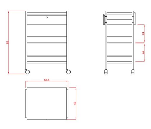 carrito metal un cajon easy dimensiones